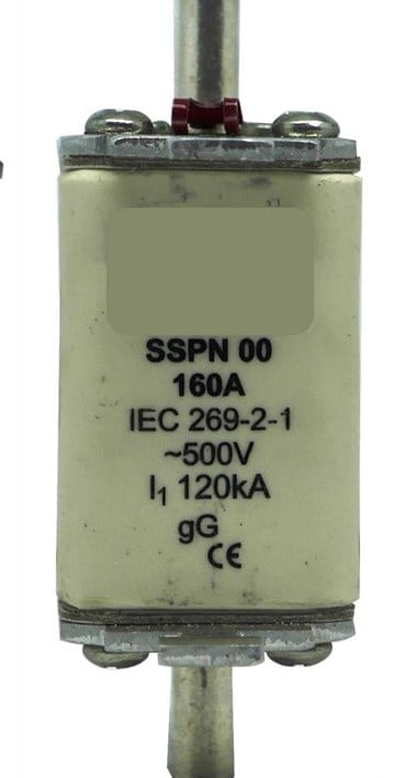 Solarix 500V 160A NH00 Ceramic Din Fuse- Basic function Fuse link 160NHG00B