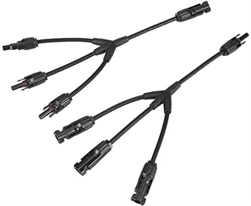 Solarix MC4 Y Connector 3 Way To 1 Way Solar Panel Combiner Cable Set - 4 mm Diameter Contact Pin SOLPAMY031
