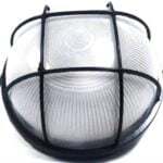 Noble Pays Round Bulkhead Light Fitting Large With Grid Black- 240mm Diameter LIGBLG