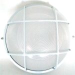 Noble Pays Round Bulkhead Light Fitting Large With Grid White - 240mm Diameter LIGBWG