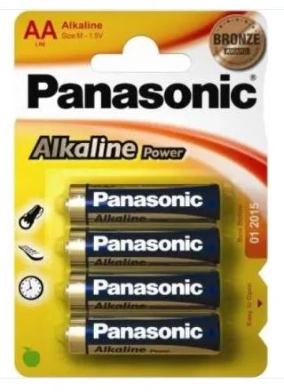 Panasonic Alkaline Power AAA Batteries 4 Pack LR03APB/4BP
