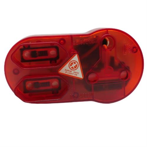 Solarix Red Surge Plug Adapter 2x2 6Amp (2 X 2Pin) PWR-ADA-2-3-SURG-RD
