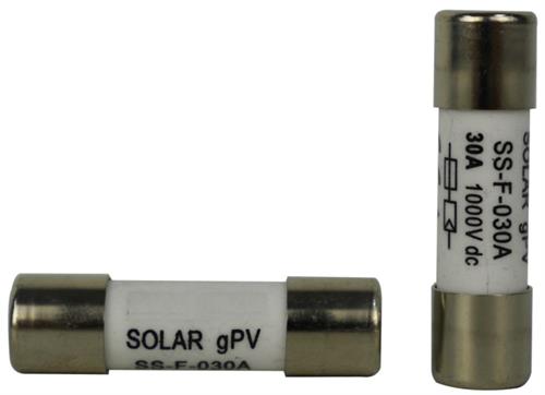 Solarix 30A Solar Photovoltaic Fuse 38mm x 10mm-Maximum Voltage 1000VDC SOLSSF030AS