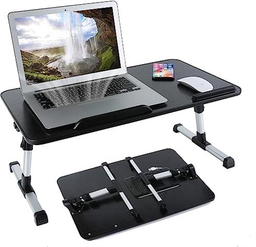 UniQue Portable Foldable Laptop Desk With USB Cooling Fan UNIDESK01BLK