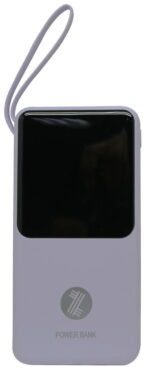 Viaking Power Bank 10000 mAh Capacity- Colour Purple, Input and Output Voltage 5V 2.4A, Includes Charging Cables For Micro USB, Type-C And Lightning, Built-In Dual LED Flash Lights, Built-In Battery Level Indicator, Micro USB, USB.20 and Type-C Charging Ports, Retail Box , 1 year Limited Warranty