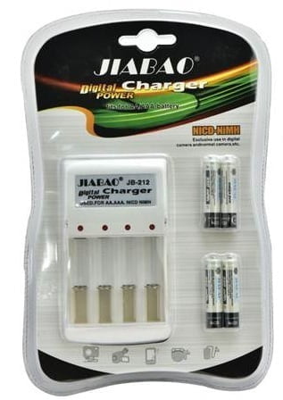 Jiabao JB212AAA Battery Charger with 4 Pieces 350mAh AAA Rechargeable Batteries